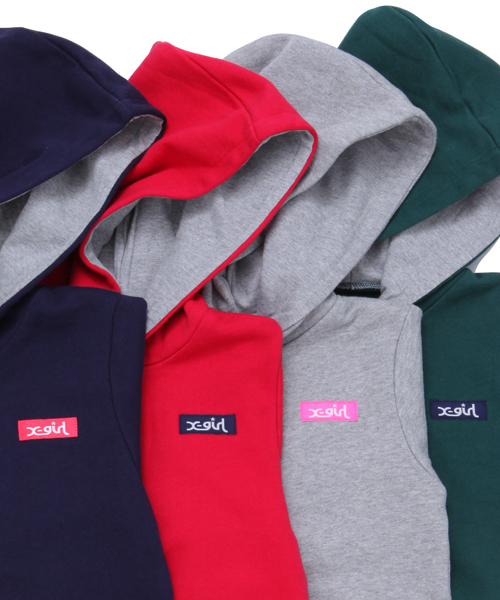 X-girl Stages（エックスガールステージス）の「STANDARD PULLOVER HOODIE(12M～3T)（パーカー・キッズ・アッシュ/レッド/グリーン/ネイビー・12M/2T/3T）」の7枚目の写真