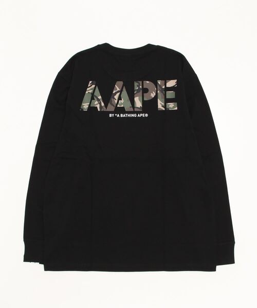 AAPE BY A BATHING APE(エーエイプバイアベイシングエイプ)の「AAPE LONG SLEEVE TEE(Tシャツ/カットソー・メンズ・ホワイト/ブラック・MEDIUM/SMALL/X-LARGE/XX-LARGE/LARGE)」の11枚目の写真