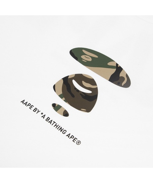 AAPE BY A BATHING APE(エーエイプバイアベイシングエイプ)の「AAPE LONG SLEEVE TEE(Tシャツ/カットソー・メンズ・ホワイト/ブラック・MEDIUM/SMALL/X-LARGE/XX-LARGE/LARGE)」の4枚目の写真