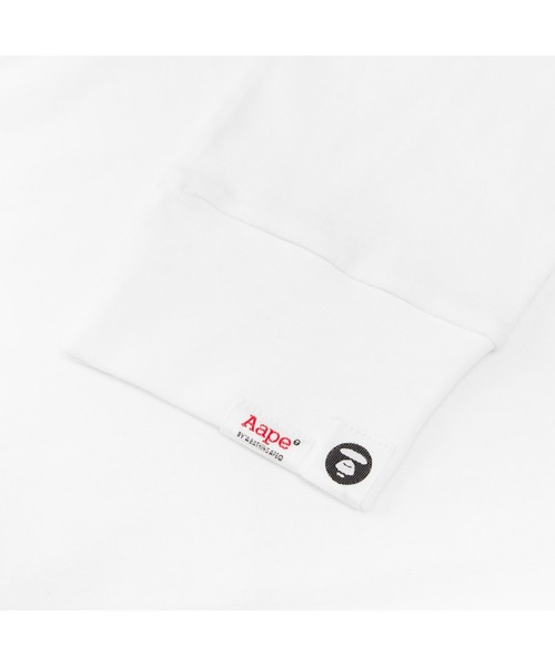 AAPE BY A BATHING APE(エーエイプバイアベイシングエイプ)の「AAPE LONG SLEEVE TEE(Tシャツ/カットソー・メンズ・ホワイト/ブラック・MEDIUM/SMALL/X-LARGE/XX-LARGE/LARGE)」の6枚目の写真