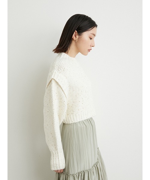 LILY BROWN（リリーブラウン）の「2WAYショート丈ミックスニット