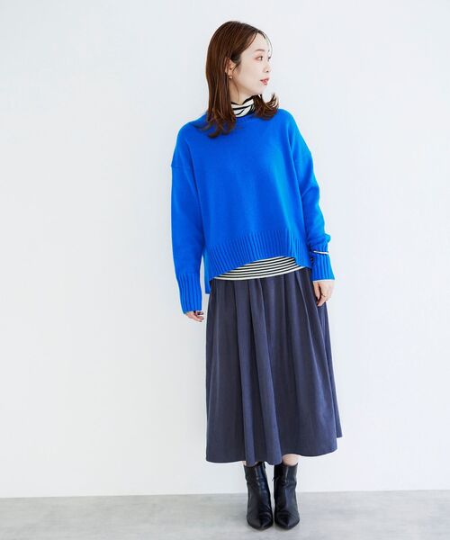 le.coeur blanc(ルクールブラン)の「フェイクスエードギャザースカート(スカート・レディース・イエロー/ラベンダー/ダークグレー・36/38)」の13枚目の写真