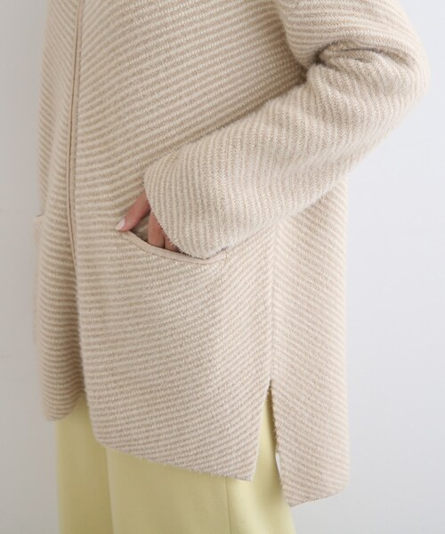 INDIVI(インディヴィ)の「◆【ライトアウター】シャギージャカードカーディガン(カーディガン/ボレロ・レディース・ブラック系1/ベージュ系1・05/13/15 /19/34/38)」の8枚目の写真