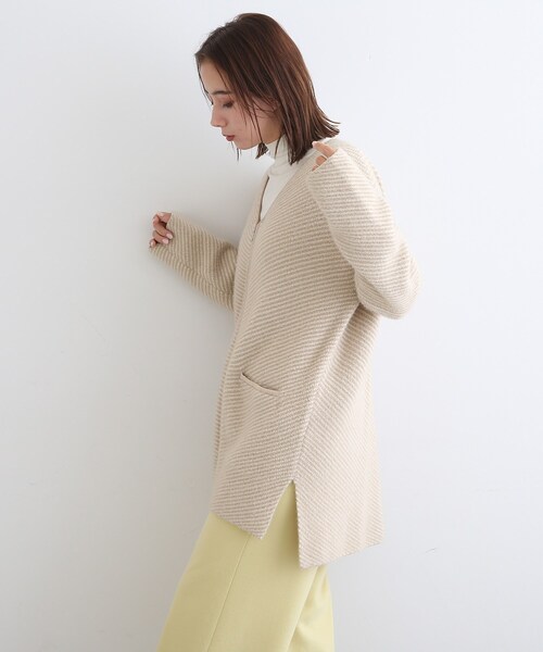 INDIVI(インディヴィ)の「◆【ライトアウター】シャギージャカードカーディガン(カーディガン/ボレロ・レディース・ブラック系1/ベージュ系1・05/13/15 /19/34/38)」の10枚目の写真