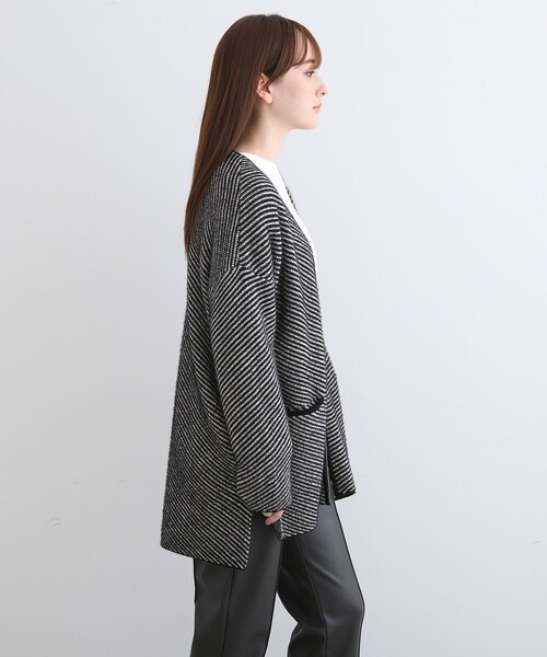 INDIVI(インディヴィ)の「◆【ライトアウター】シャギージャカードカーディガン(カーディガン/ボレロ・レディース・ブラック系1/ベージュ系1・05/13/15 /19/34/38)」の12枚目の写真