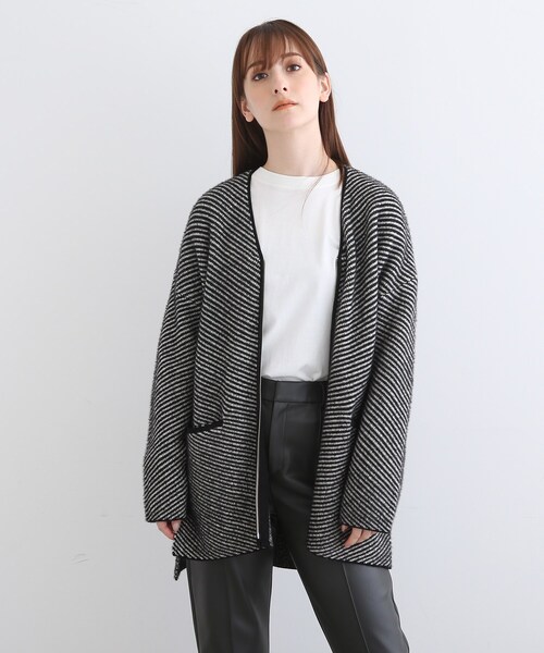 INDIVI(インディヴィ)の「◆【ライトアウター】シャギージャカードカーディガン(カーディガン/ボレロ・レディース・ブラック系1/ベージュ系1・05/13/15 /19/34/38)」の22枚目の写真