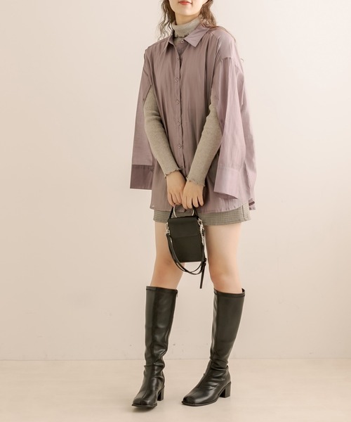 OLIVE des OLIVE(オリーブデオリーブ)の「マントスリーブシャツ(シャツ/ブラウス・レディース・ラベンダー/オフホワイト/ベージュ・FREE)」の21枚目の写真
