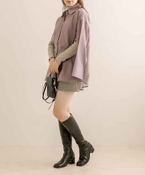 OLIVE des OLIVE(オリーブデオリーブ)の「マントスリーブシャツ(シャツ/ブラウス・レディース・ラベンダー/オフホワイト/ベージュ・FREE)」の22枚目の写真