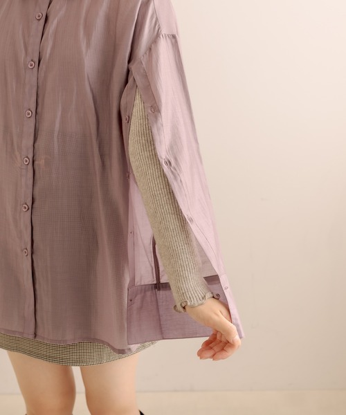 OLIVE des OLIVE(オリーブデオリーブ)の「マントスリーブシャツ(シャツ/ブラウス・レディース・ラベンダー/オフホワイト/ベージュ・FREE)」の7枚目の写真