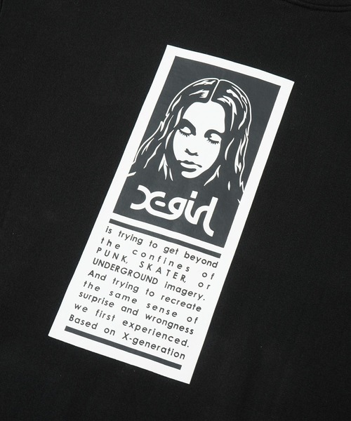 X-girl(エックスガール)の「WORDS FACE SWEAT HOODIE(パーカー・レディース・アッシュグレー/ブラック・S/M/L/XL)」の13枚目の写真