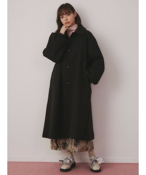 merry jenny（メリージェニー）の「ギャザースリーブAラインコート（その他アウター・レディース・ブラック/ブルー/ブラウン・FREE）」の2枚目の写真