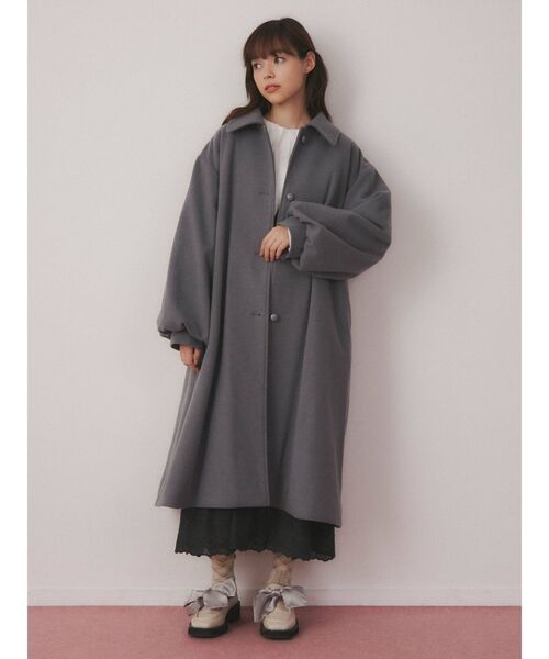 merry jenny（メリージェニー）の「ギャザースリーブAラインコート（その他アウター・レディース・ブラック/ブルー/ブラウン・FREE）」の5枚目の写真