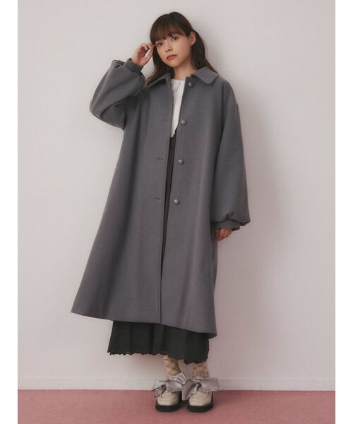 merry jenny（メリージェニー）の「ギャザースリーブAラインコート（その他アウター・レディース・ブラック/ブルー/ブラウン・FREE）」の6枚目の写真