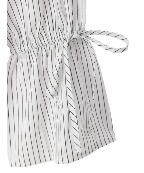 earth music&ecology（アースミュージックアンドエコロジー）の「ショルダータックレイヤードシャツ（シャツ/ブラウス・レディース・オフホワイト/ブラック/ストライプ・FREE）」の7枚目の写真