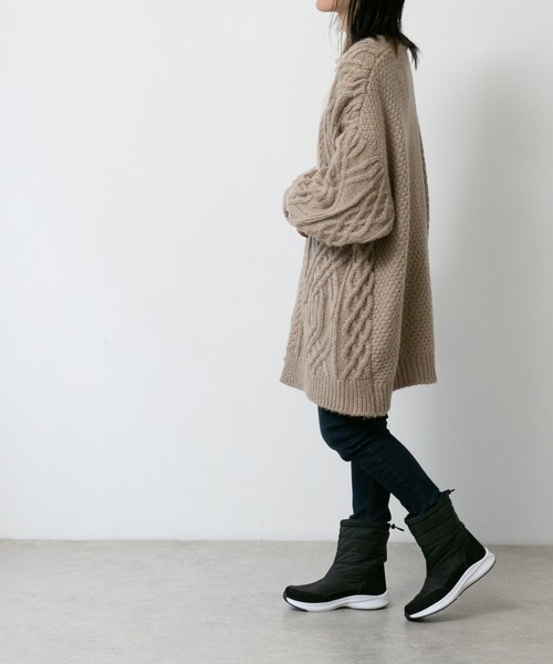 welleg（ウェレッグ）の「防寒 撥水加工 スノーブーツ（ブーツ・レディース・アイボリー/ブラック/ブラック系その他・40/38/39/41/36/37）」の4枚目の写真