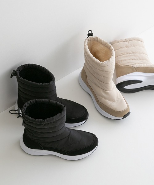 welleg（ウェレッグ）の「防寒 撥水加工 スノーブーツ（ブーツ・レディース・アイボリー/ブラック/ブラック系その他・40/38/39/41/36/37）」の14枚目の写真