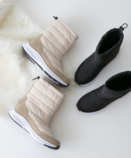 welleg（ウェレッグ）の「防寒 撥水加工 スノーブーツ（ブーツ・レディース・アイボリー/ブラック/ブラック系その他・40/38/39/41/36/37）」の16枚目の写真