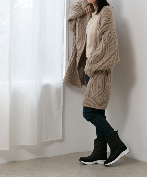 welleg（ウェレッグ）の「防寒 撥水加工 スノーブーツ（ブーツ・レディース・アイボリー/ブラック/ブラック系その他・40/38/39/41/36/37）」の5枚目の写真