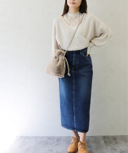 Lee（リー）の「Lee/リー　デニムバックスリットスカート（スカート・レディース・ブラック系/ライトインディゴブルー/インディゴブルー・SMALL/X-SMALL/MEDIUM）」の16枚目の写真