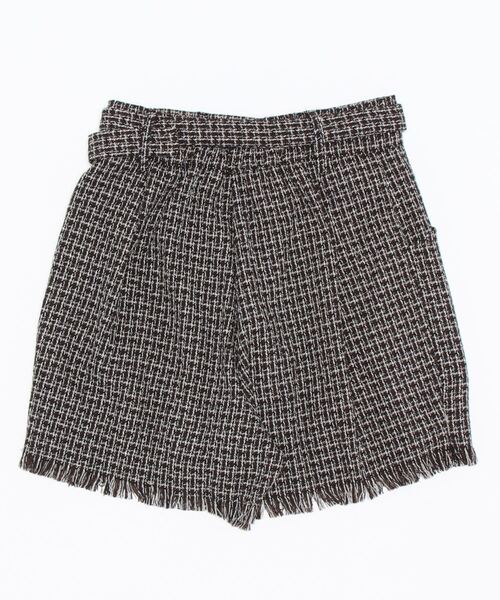 archives（アルシーヴ）の「ベルト付ツイードフリンジショートパンツ（その他パンツ・レディース・グレー/グレイッシュベージュ/ブラウン・MEDIUM）」の4枚目の写真