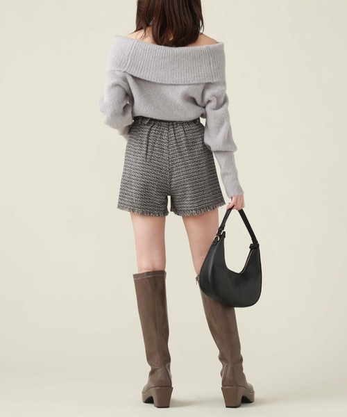 archives（アルシーヴ）の「ベルト付ツイードフリンジショートパンツ（その他パンツ・レディース・グレー/グレイッシュベージュ/ブラウン・MEDIUM）」の11枚目の写真