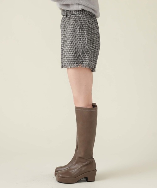 archives（アルシーヴ）の「ベルト付ツイードフリンジショートパンツ（その他パンツ・レディース・グレー/グレイッシュベージュ/ブラウン・MEDIUM）」の9枚目の写真