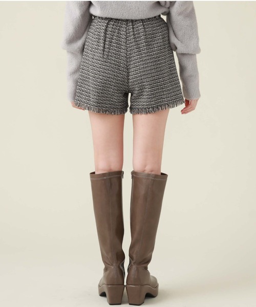 archives（アルシーヴ）の「ベルト付ツイードフリンジショートパンツ（その他パンツ・レディース・グレー/グレイッシュベージュ/ブラウン・MEDIUM）」の8枚目の写真