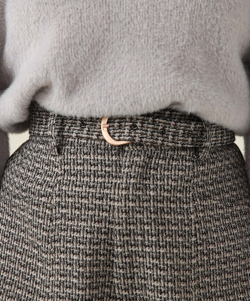 archives（アルシーヴ）の「ベルト付ツイードフリンジショートパンツ（その他パンツ・レディース・グレー/グレイッシュベージュ/ブラウン・MEDIUM）」の7枚目の写真