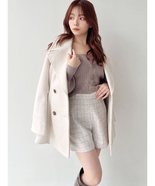 RESEXXY(リゼクシー)の「ビッグカラーミディコート【セットアップ着用可能】(テーラードジャケット・レディース・ブラック/ブラウン/アイボリー・FREE)」の7枚目の写真