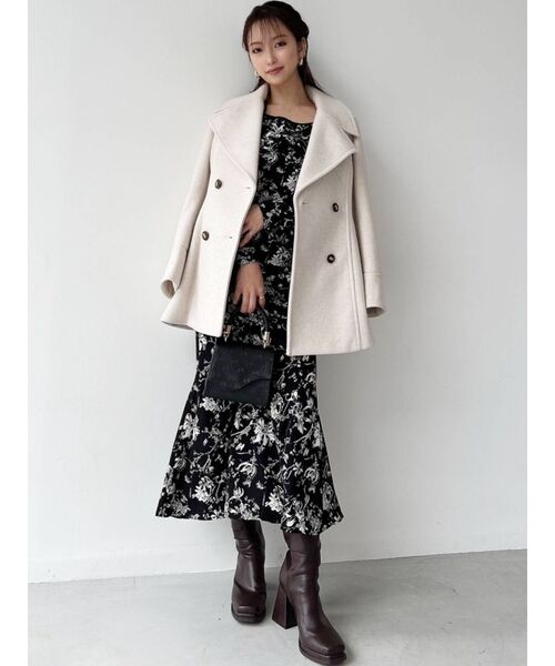 RESEXXY(リゼクシー)の「ビッグカラーミディコート【セットアップ着用可能】(テーラードジャケット・レディース・ブラック/ブラウン/アイボリー・FREE)」の15枚目の写真