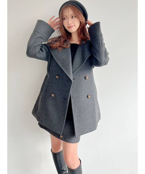 RESEXXY(リゼクシー)の「ビッグカラーミディコート【セットアップ着用可能】(テーラードジャケット・レディース・ブラック/ブラウン/アイボリー・FREE)」の21枚目の写真