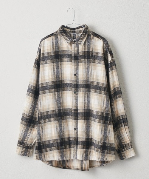 WHIMSIC（ウィムジック）の「【UNISEX】フランネルチェックレギュラーカラーシャツ 2（シャツ/ブラウス・メンズ・ブラウン/ミント/ブラック・FREE）」の2枚目の写真