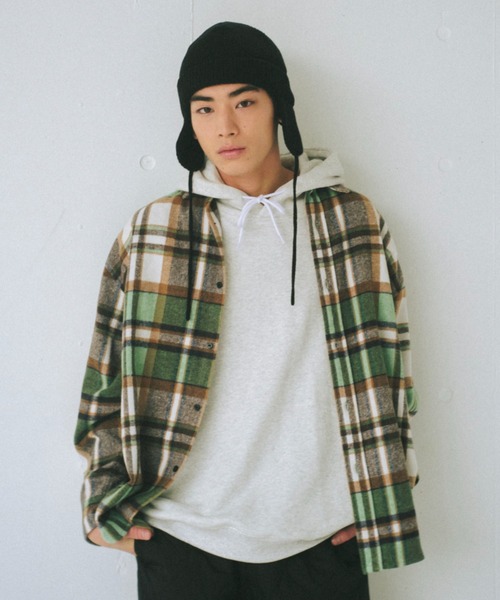 WHIMSIC（ウィムジック）の「【UNISEX】フランネルチェックレギュラーカラーシャツ 2（シャツ/ブラウス・メンズ・ブラウン/ミント/ブラック・FREE）」の4枚目の写真