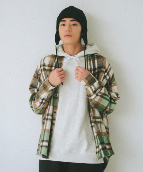 WHIMSIC（ウィムジック）の「【UNISEX】フランネルチェックレギュラーカラーシャツ 2（シャツ/ブラウス・メンズ・ブラウン/ミント/ブラック・FREE）」の5枚目の写真