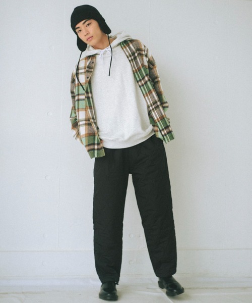 WHIMSIC（ウィムジック）の「【UNISEX】フランネルチェックレギュラーカラーシャツ 2（シャツ/ブラウス・メンズ・ブラウン/ミント/ブラック・FREE）」の12枚目の写真
