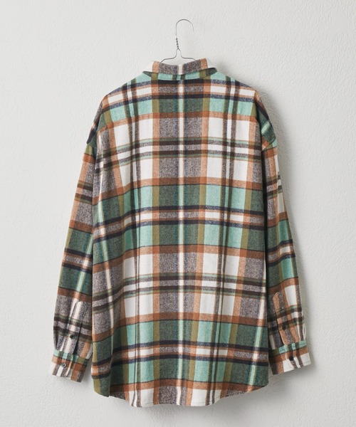 WHIMSIC（ウィムジック）の「【UNISEX】フランネルチェックレギュラーカラーシャツ 2（シャツ/ブラウス・メンズ・ブラウン/ミント/ブラック・FREE）」の16枚目の写真