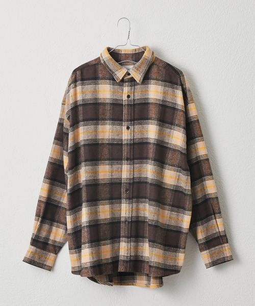 WHIMSIC（ウィムジック）の「【UNISEX】フランネルチェックレギュラーカラーシャツ 2（シャツ/ブラウス・メンズ・ブラウン/ミント/ブラック・FREE）」の20枚目の写真