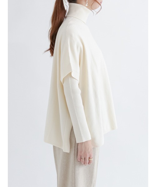 Te chichi(テチチ)の「前後2wayベスト×タートルネックニットセット(アンサンブル・レディース・ベージュ/ブルー/オフホワイト・フリ-)」の11枚目の写真