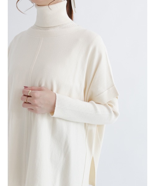 Te chichi(テチチ)の「前後2wayベスト×タートルネックニットセット(アンサンブル・レディース・ベージュ/ブルー/オフホワイト・フリ-)」の14枚目の写真