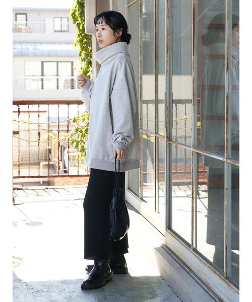 CRAFT STANDARD BOUTIQUE（クラフトスタンダードブティック）の「裏起毛BIGタートルスウェット（スウェット・レディース・ブラック/グレー系その他/アイボリー/杢グレー・L/M/LL）」の17枚目の写真