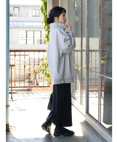 CRAFT STANDARD BOUTIQUE（クラフトスタンダードブティック）の「裏起毛BIGタートルスウェット（スウェット・レディース・ブラック/グレー系その他/アイボリー/杢グレー・L/M/LL）」の18枚目の写真