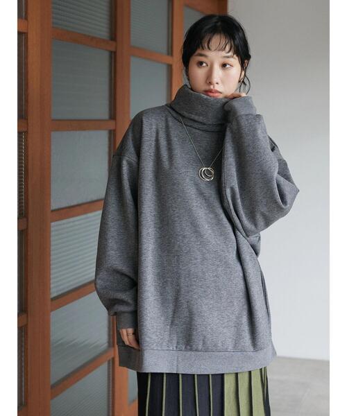 CRAFT STANDARD BOUTIQUE（クラフトスタンダードブティック）の「裏起毛BIGタートルスウェット（スウェット・レディース・ブラック/グレー系その他/アイボリー/杢グレー・L/M/LL）」の20枚目の写真