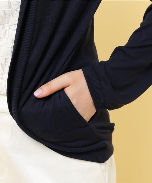 GIORDANO（ジョルダーノ）の「[GIORDANO]レギュラーサマートッパーカーディガン（カーディガン/ボレロ・レディース・グレー/ベージュ/ブルー/ネイビー・FREE）」の12枚目の写真