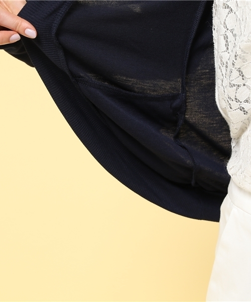 GIORDANO（ジョルダーノ）の「[GIORDANO]レギュラーサマートッパーカーディガン（カーディガン/ボレロ・レディース・グレー/ベージュ/ブルー/ネイビー・FREE）」の13枚目の写真