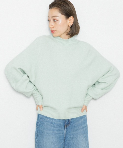 URBAN RESEARCH Sonny Label(アーバンリサーチサニーレーベル)の「起毛モックネックドルマンプルオーバー(ニット/セーター・レディース・ベージュ/ミント/ブラック/ブルー・FREE)」の3枚目の写真