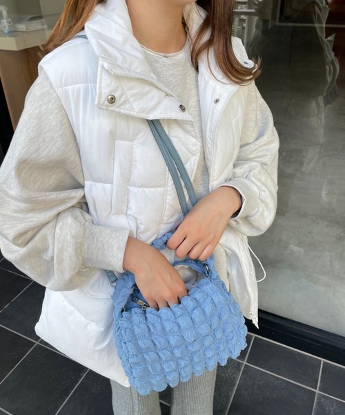 WEGO（ウィゴー）の「WEGO/ポップコーン2wayミニショルダー（ショルダーバッグ・レディース・グリーン系その他/ブラック/サックスブルー/オフホワイト・FREE）」の13枚目の写真