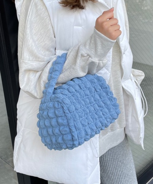 WEGO（ウィゴー）の「WEGO/ポップコーン2wayミニショルダー（ショルダーバッグ・レディース・グリーン系その他/ブラック/サックスブルー/オフホワイト・FREE）」の14枚目の写真