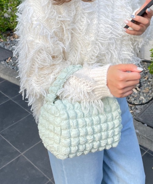 WEGO（ウィゴー）の「WEGO/ポップコーン2wayミニショルダー（ショルダーバッグ・レディース・グリーン系その他/ブラック/サックスブルー/オフホワイト・FREE）」の10枚目の写真