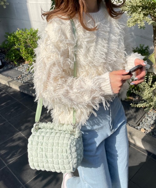 WEGO（ウィゴー）の「WEGO/ポップコーン2wayミニショルダー（ショルダーバッグ・レディース・グリーン系その他/ブラック/サックスブルー/オフホワイト・FREE）」の12枚目の写真