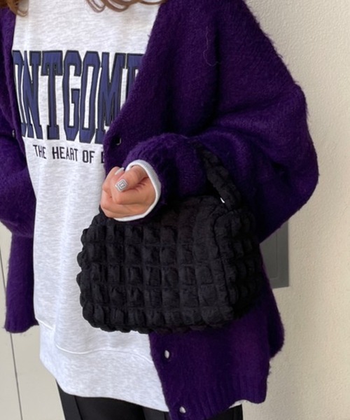 WEGO（ウィゴー）の「WEGO/ポップコーン2wayミニショルダー（ショルダーバッグ・レディース・グリーン系その他/ブラック/サックスブルー/オフホワイト・FREE）」の7枚目の写真